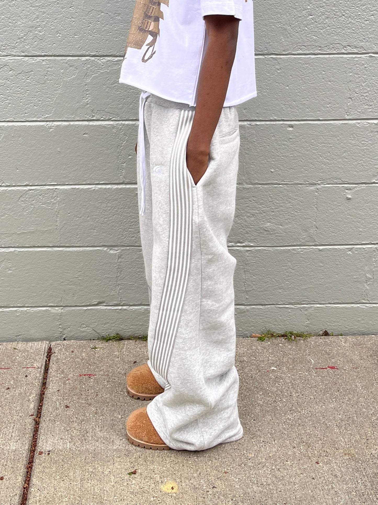 WIDELEG SWEATPANTS GRAY